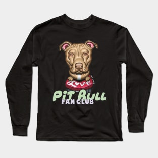 Fun Skateboarding Pit Bull with Love on Skateboard Long Sleeve T-Shirt